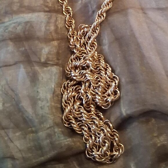 Vintage Accessocraft Gold Tone Diamond Cut Rope Chain Necklace - Picture 6 of 6